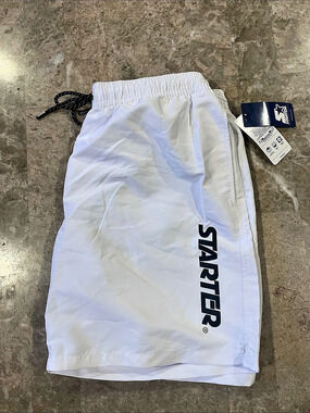 Starter Men's White Swim Trunks XL NWT Blokecore